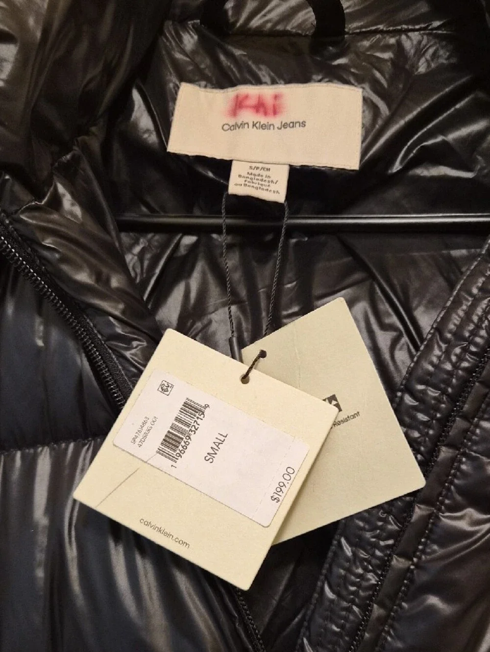 Calvin Klein Jeans Kids Black Shiny Puffer Jacket